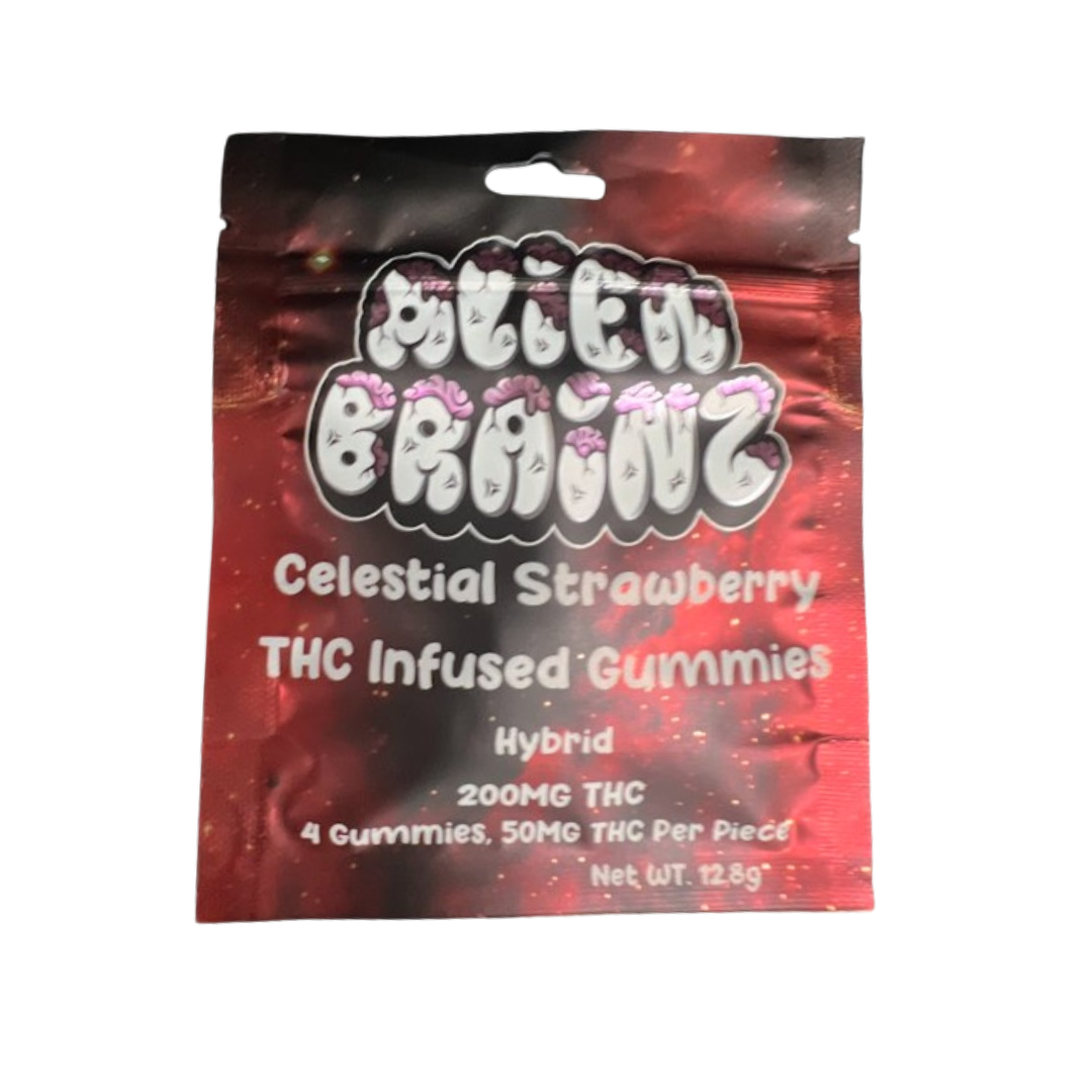 Photograph of product: Alien Brainz - Gummies - Celestial Strawberry - 200mg