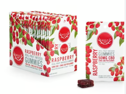 Photograph of product: WYLD CBD Raspberry Gummies 2pk 50mg