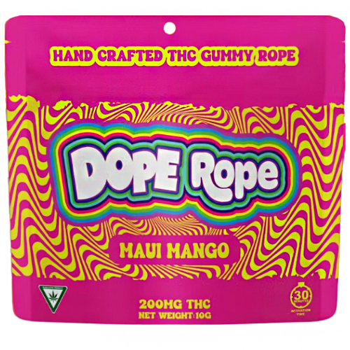 Photograph of product: Dope Rope Maui Mango Gummy Rope 200mg TH-oui