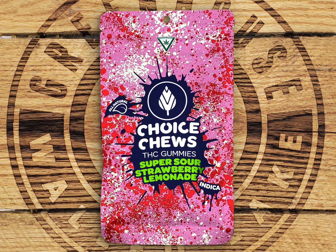 Photograph of product: Choice | Super Sour Strawberry Lemonade Gummies | 200mg