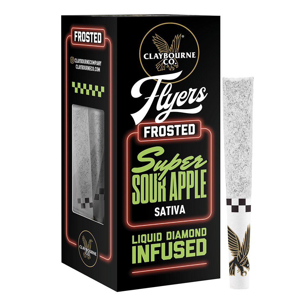 Photograph of Product: Super Sour Apple (2.5g) - Diamond Frosted Flyers Pre-Rolls