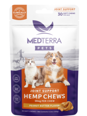Photograph of product: Pet CBD - Medterra - Soft Pet Chews - JOINT 300mg CBD (10mg/serving) - Peanut Butter 30ct $30