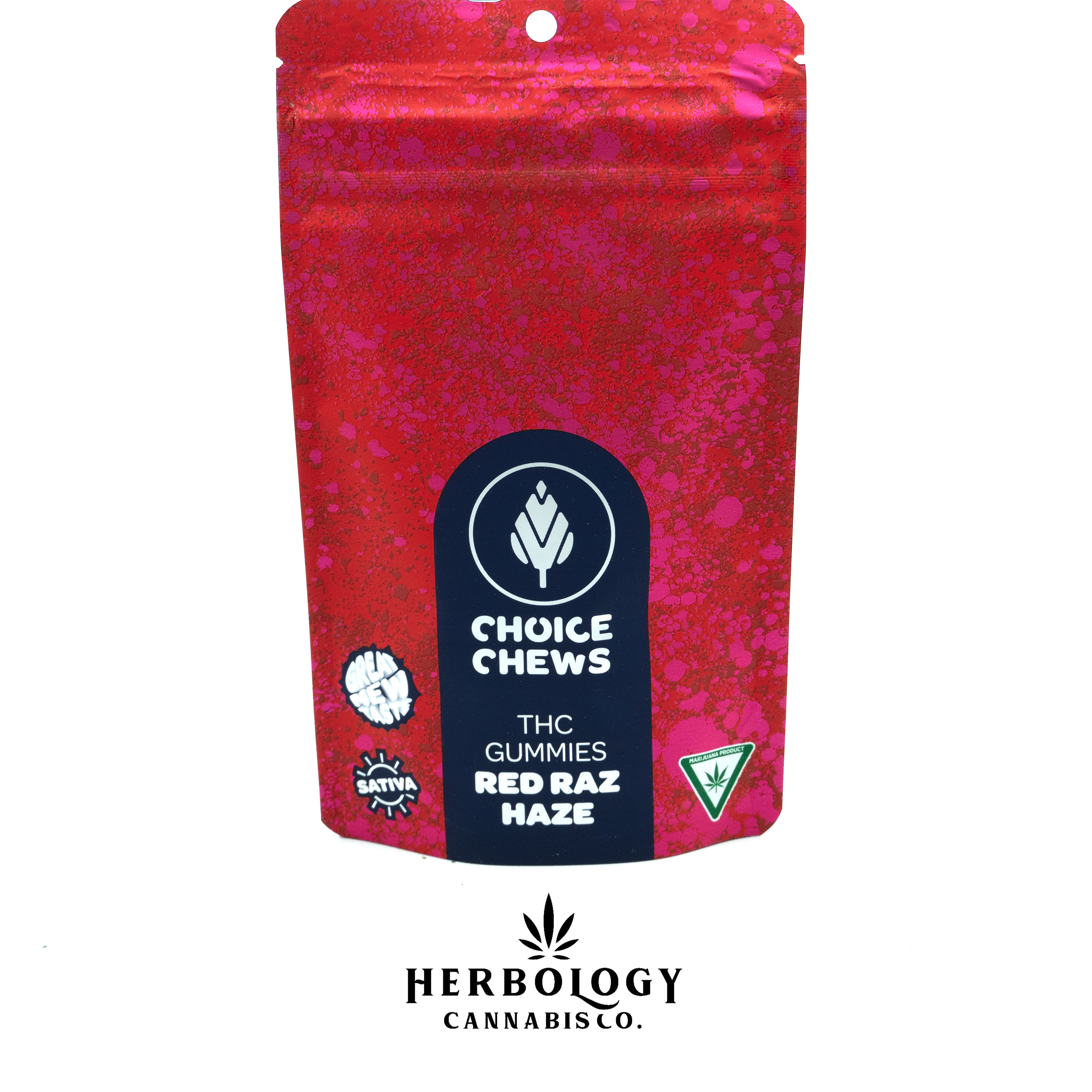 Photograph of product: Choice Chews | Gummy | Red Raz Haze | 100mg