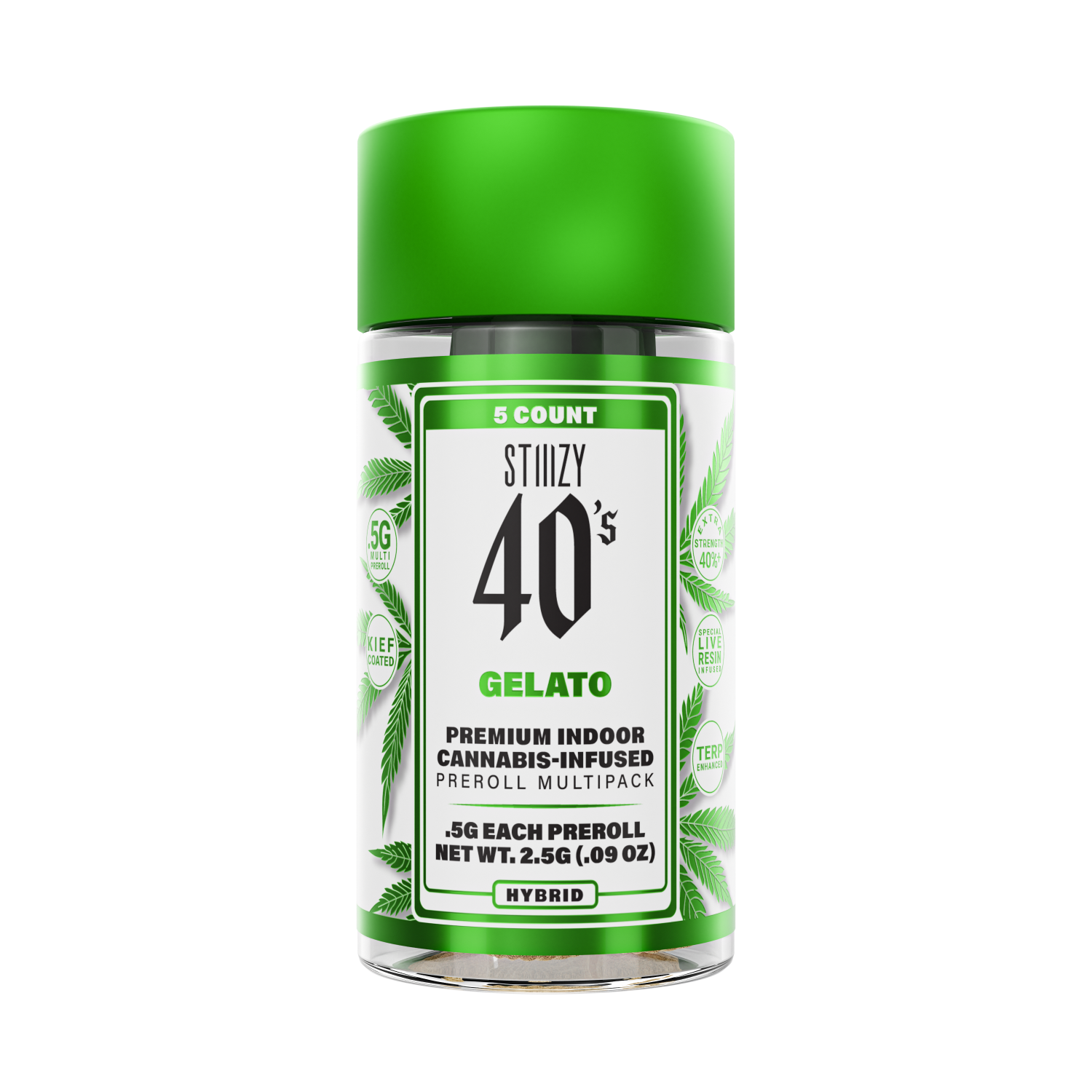 Photograph of product: Gelato (Hybrid) 40's Mini 5pk Prerolls 2.5g