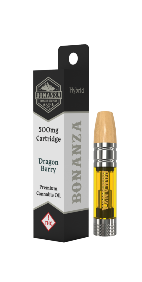 Photograph of product: Bonanza | 500mg Cartridge | Hybrid | Dragon Berry