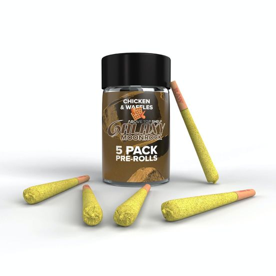 Photograph of product: D. Galaxy 5 x .7g Moonrock Infused Pre Rolls - Chicken & Waffles (H) - 