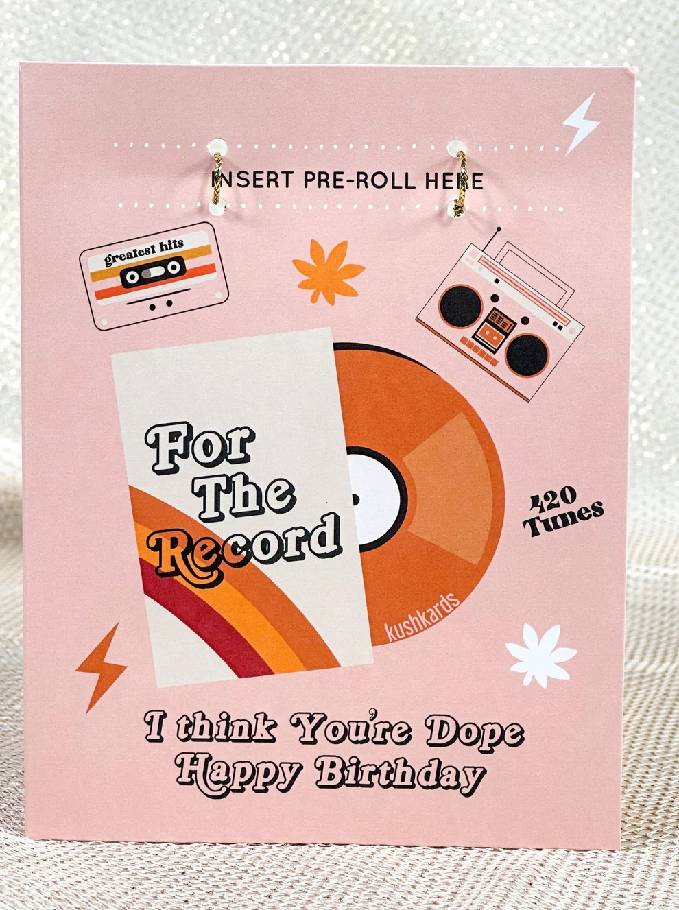 Photograph of product: For The Record Dope Birthday Card | TAX INCLUDED