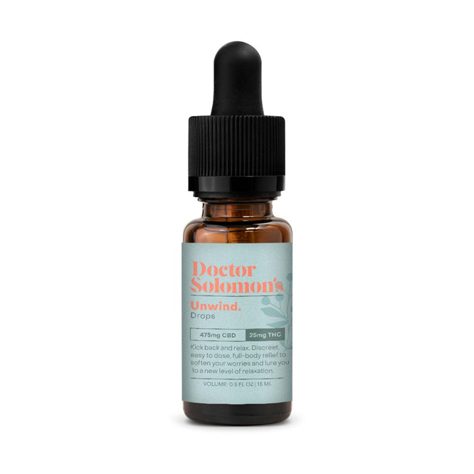 Photograph of product: Doctor Solomon's | Unwind | CBD Rich Drops 500mg