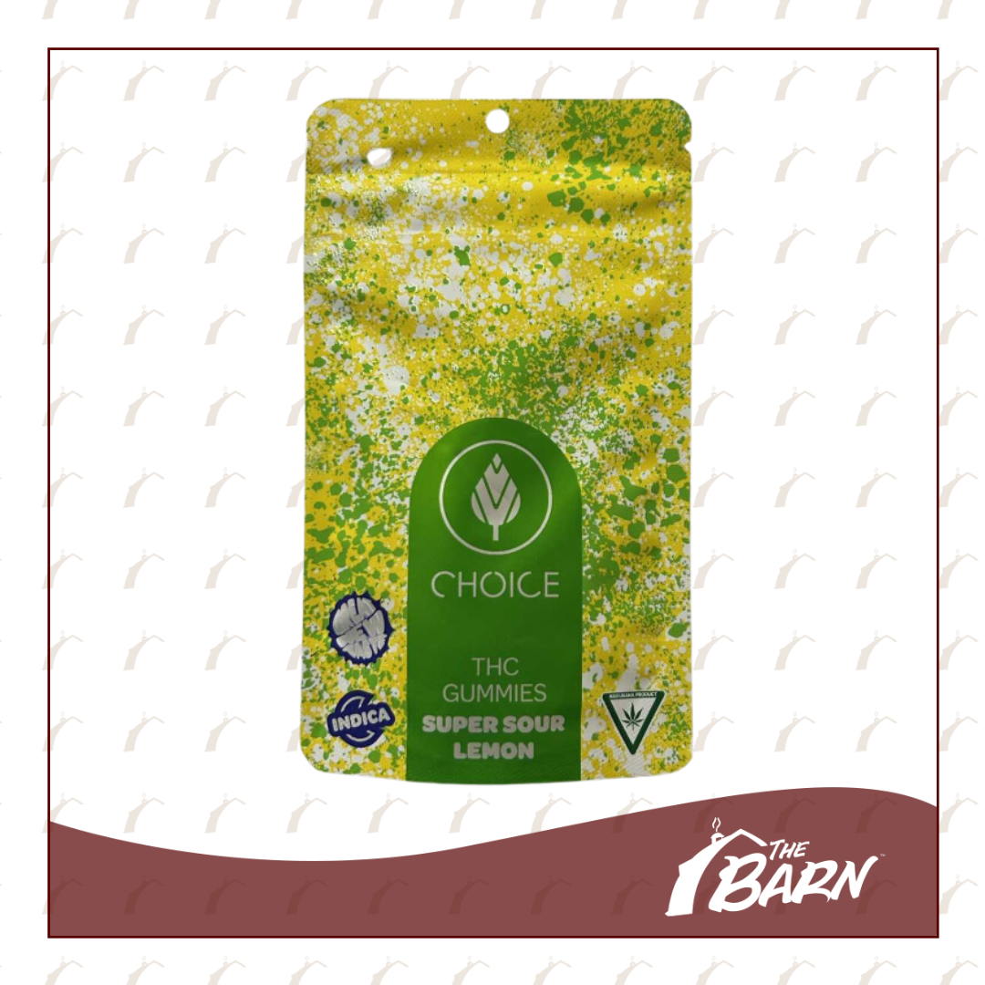 Photograph of product: Choice 100mg Gummies - (I) Super Sour Lemon - REC