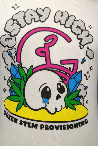 Photograph of product: Green Stem Stay High T-Shirt- L