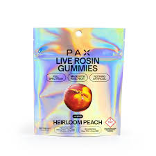 Photograph of product: Heirloom Peach | Live Rosin Gummies 20 pack | Pax