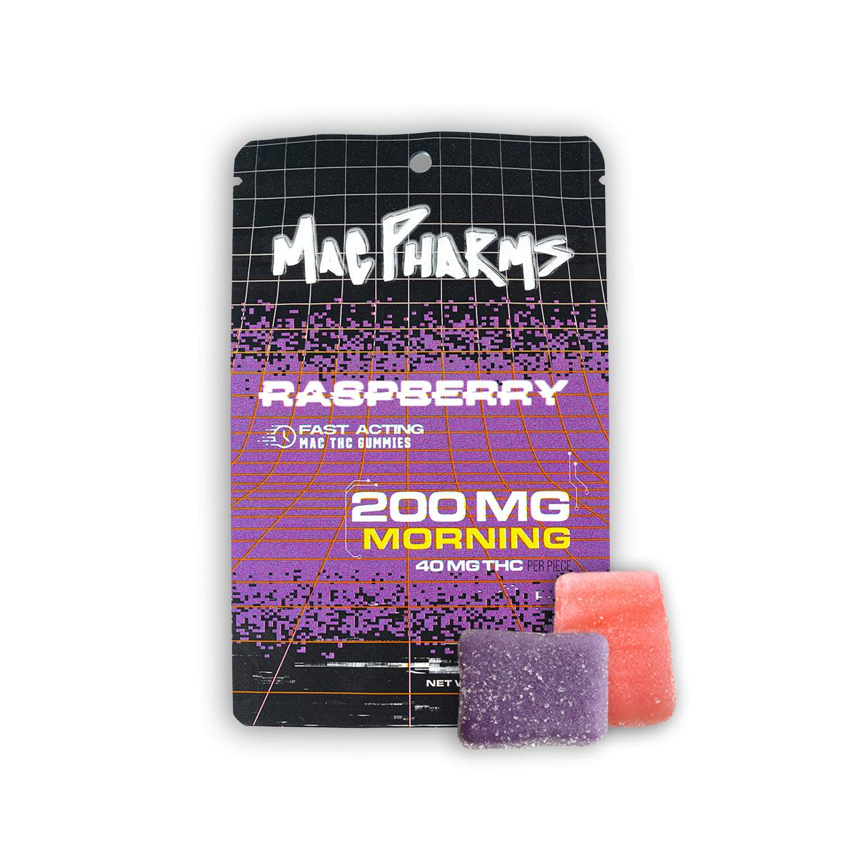 Photograph of product: Mac Pharms 200mg Raspberry 5pk