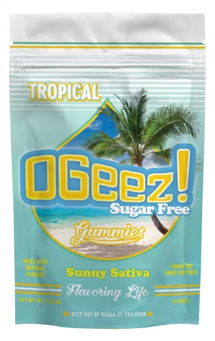 Photograph of product: OGeez - Sugar Free Tropical Sunny Oui'd - 10pk/100mg - Edibles