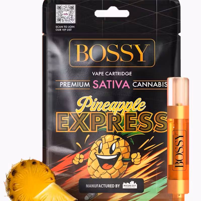 Photograph of product: Bossy - 510 Vape Cartridge - (1g) - Oui'd - **PINEAPPLE EXPRESS** (10/$40)