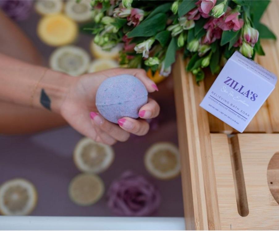 Photograph of product: CBD - Bath Bomb - Purple Lavender - CBD