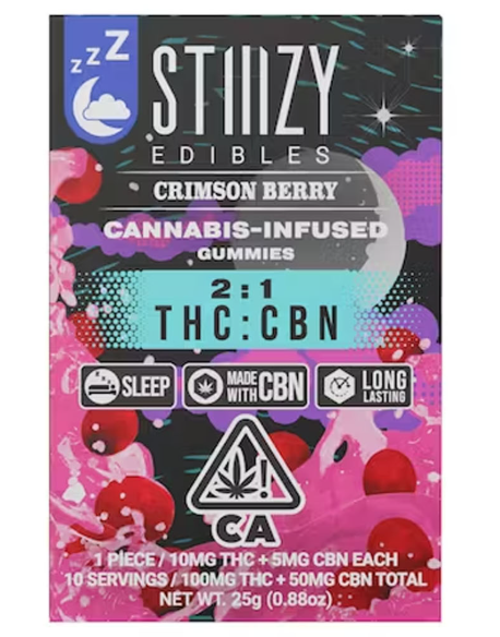 Photograph of product: (29278) 100mg CBN Crimson Berry Gummies 10pk