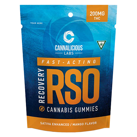 Photograph of Product: Mango Recovery RSO Gummies - Sativa (200mg THC, 10 Pack)