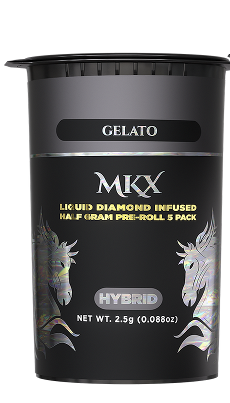 Photograph of product: Gelato | .5G 5-Pack Liquid Diamond Infused Pre-Rolls