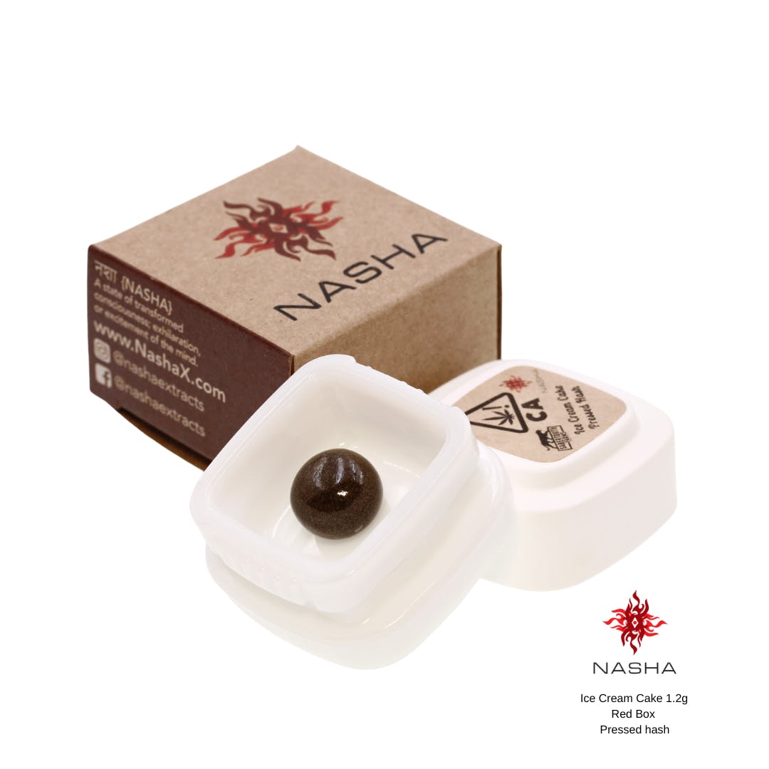 Photograph of product: RED PRESSED - ICE CREAM CAKE - MELT: 74% (1.2G)  62.58%