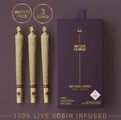 Photograph of product: Wisenheimer Rosin Infused Cone Variety Pack (3 pack -.75ea)