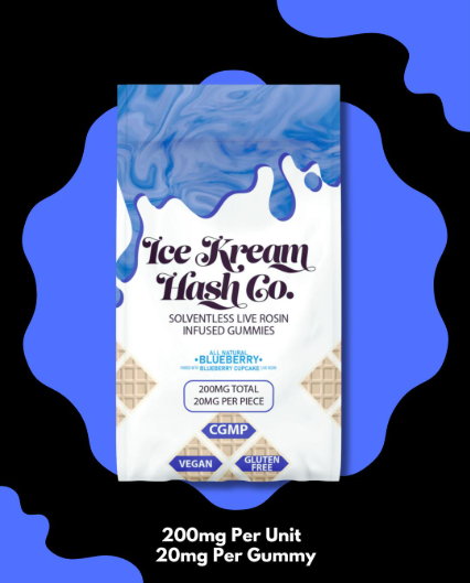 Photograph of product: Ice Kream au chocolat Co - Blueberry Gummies - 200MG
