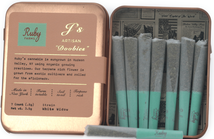Photograph of product: Ruby Farms Ruby Doobies 7ct - Oui'd - White Widow - .5g/ct