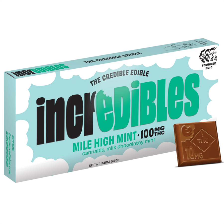 Photograph of product: Rec Incredibles 100mg Chocolate - Mile High Mint