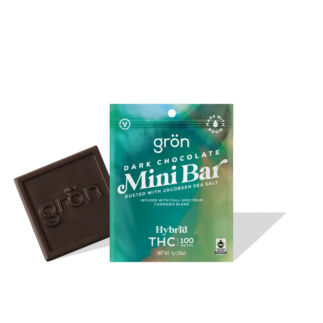 Photograph of product: Grn | Mini Bar - Dark Chocolate - Hybrid, 100mg