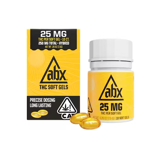 Photograph of product: 25mg THC Soft Gels 10pk- ABX