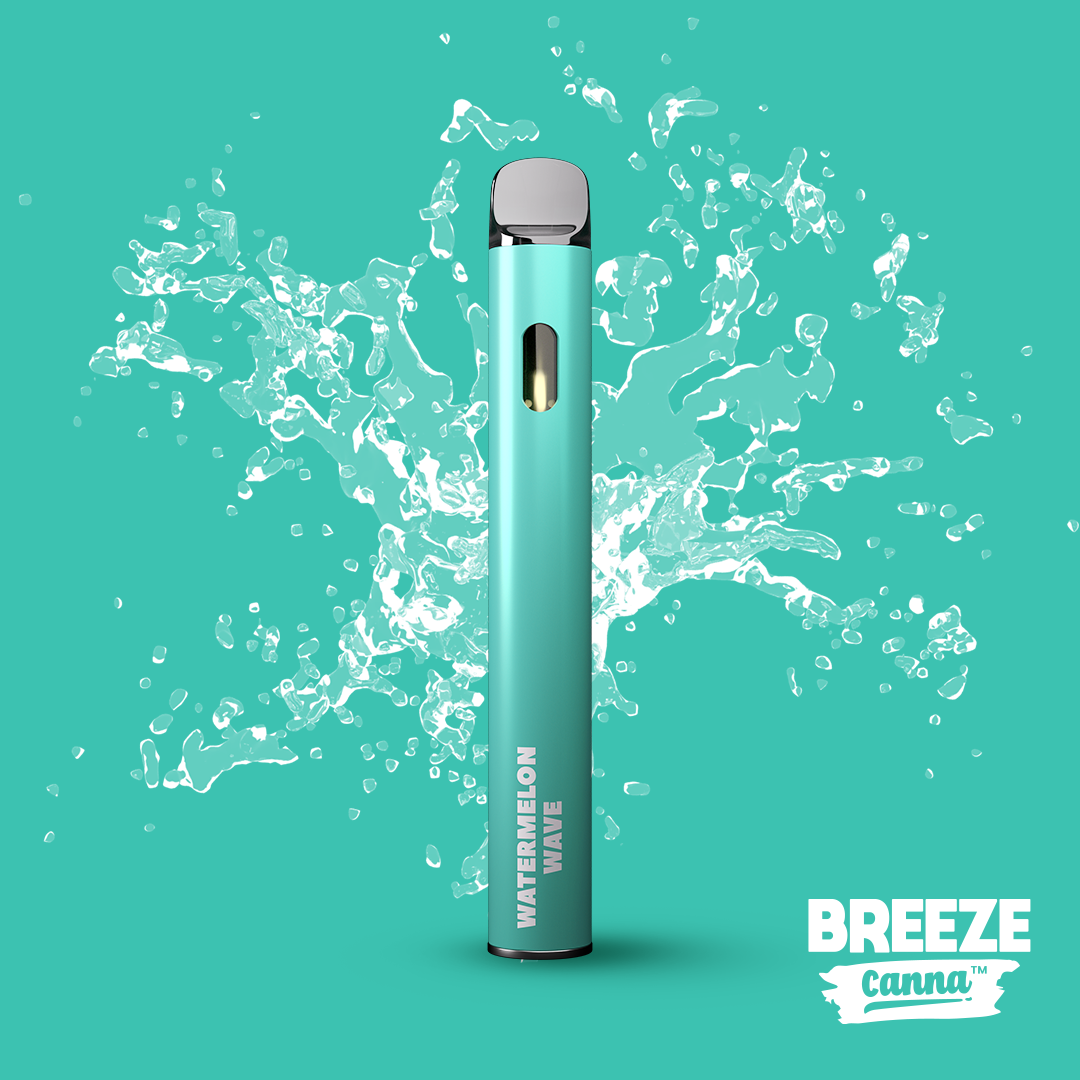 Photograph of product: Breeze Distillate All-in-One Vape - Watermelon Wave