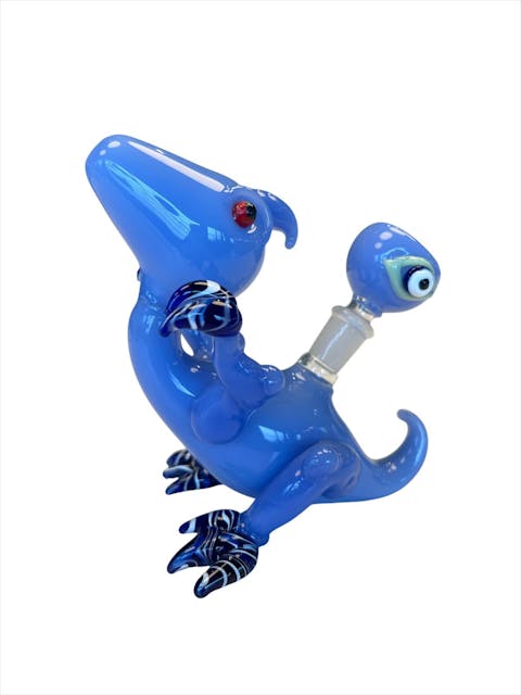 Photograph of product: Dinosaur Hand Pipe – All-Glass – 7.5″ Novelty Piece - 