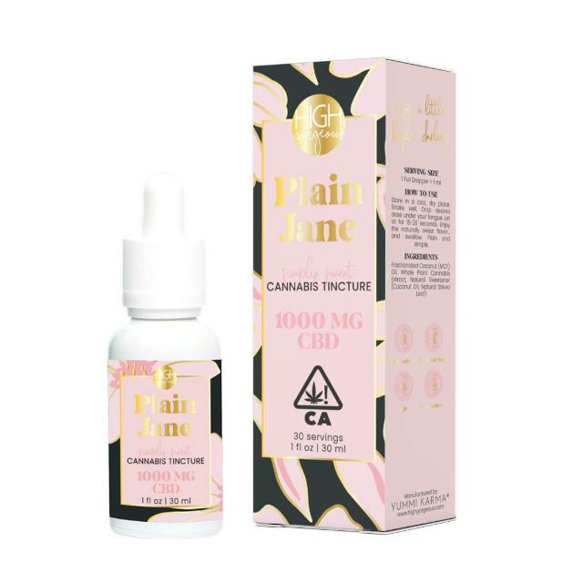 Photograph of product: HIGH GORGEOUS | PLAIN JANE CBD | 1000MG TINCTURE
