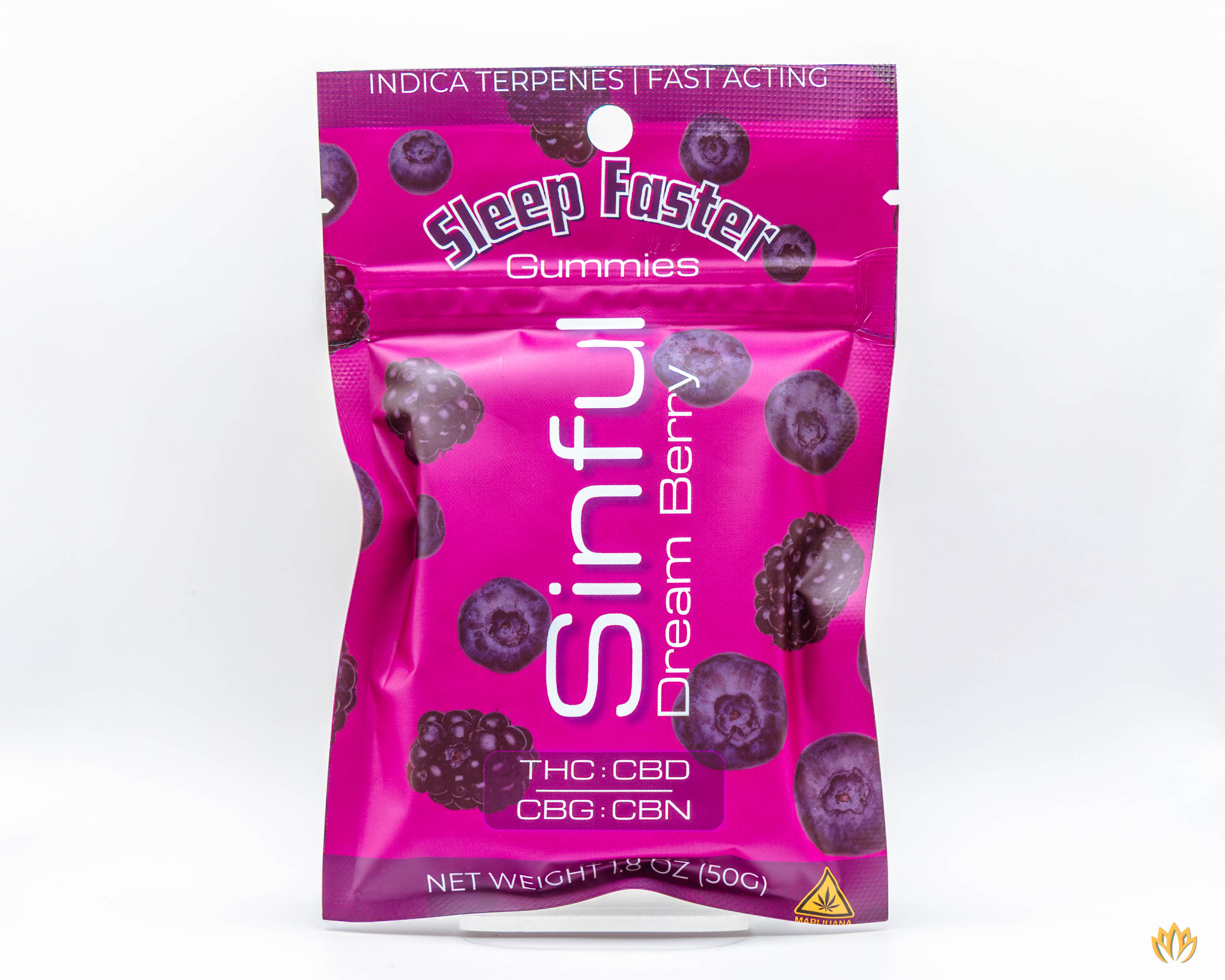 Photograph of product: Sinful Sleep Faster Gummy TH-oui CBD CBG CBN 20mg
