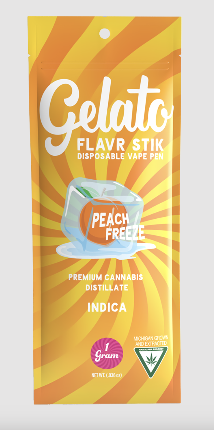 Photograph of product: Gelato: Peach Freeze 1G Disposable Vape (I)