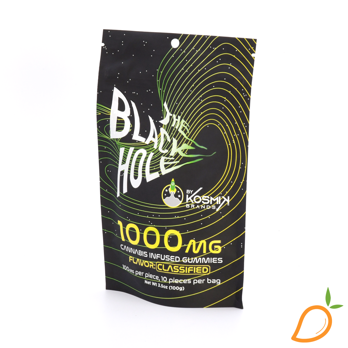 Photograph of product: 1000mg Lemon Lime Black Hole Gummies Kosmik