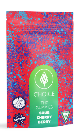 Photograph of product: Choice   100mg Chews   Chronic Cherry Berry