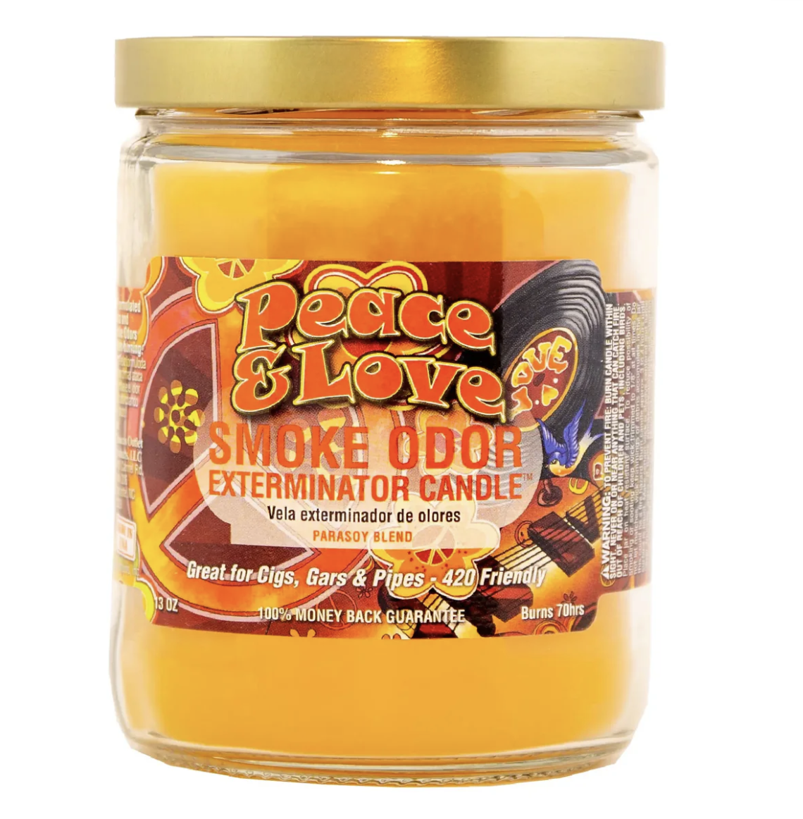 Photograph of product: Peace & Love Smoke Odor Exterminator Candle