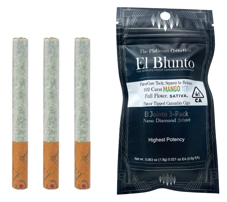 Photograph of product: Albert Einstone's | El Jointo |  Mango Ice | 1.8G 3PK Flavor Tipped