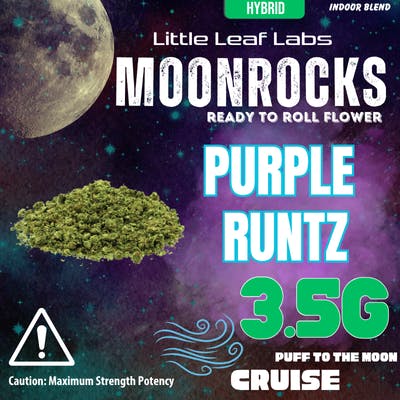Photograph of product: PURPLE RUNTZ 3.5G INFUSED PRE GROUND FLOWER
