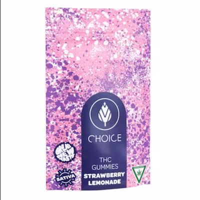 Photograph of product: Choice Chews - Gummies - 200mg - Strawberry Lemonade - Oui'd