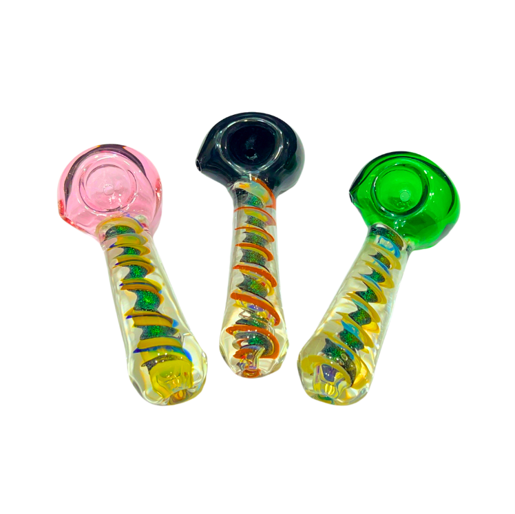 Photograph of product: Fume | Pipe | 4.5" | Pink Shimmer Twist