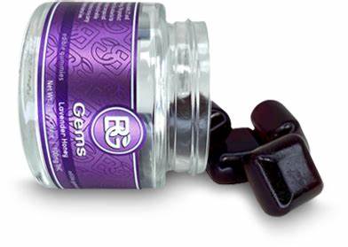 Photograph of product: Lavender Honey | 20mg TH-oui: 2mg CBN | 5pk Gummies | Gems