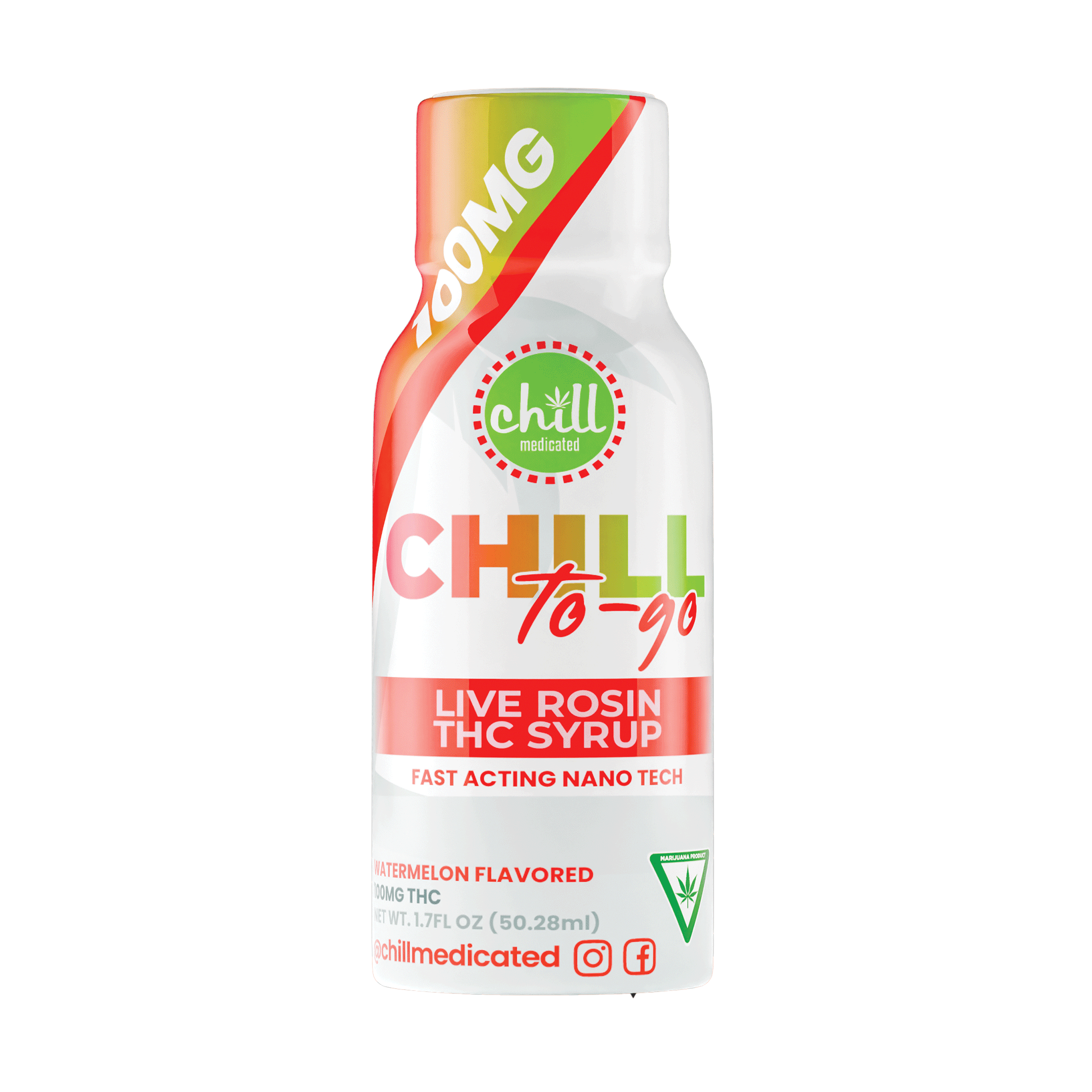 Photograph of product: Watermelon 100mg Live Rosin To-Go Syrup by Chill Medicated