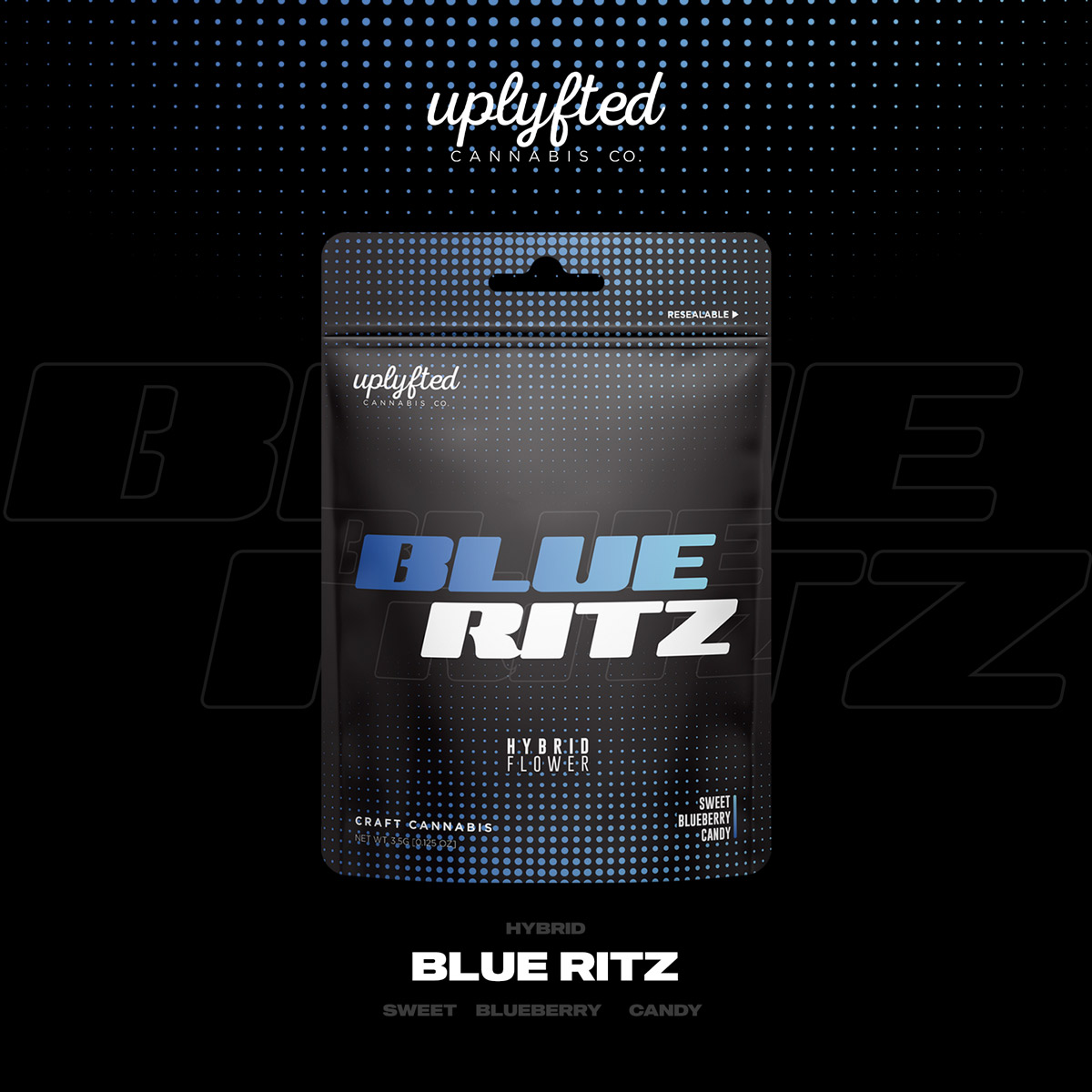 Photograph of product: Uplyfted Blue Ritz | 3.5g