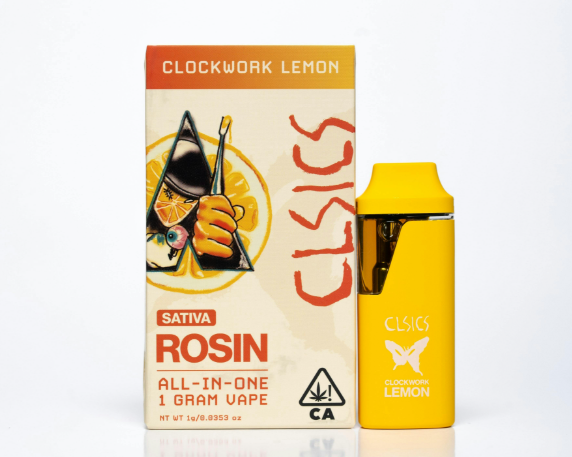 Photograph of product: CLOCKWORK LEMON 1G LIVE ROSIN ALL-IN-ONE