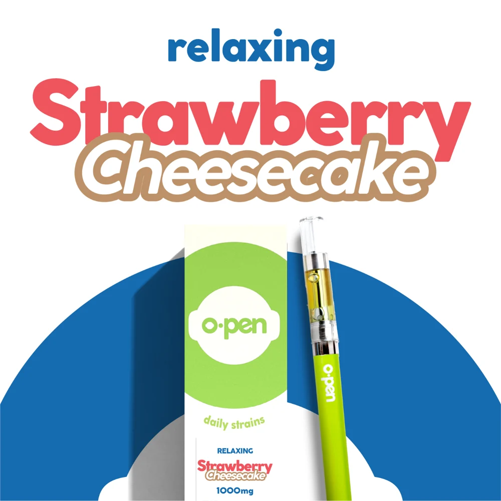 Photograph of product: O.pen 1000mg Daily Strain Strawberry Cheesecake