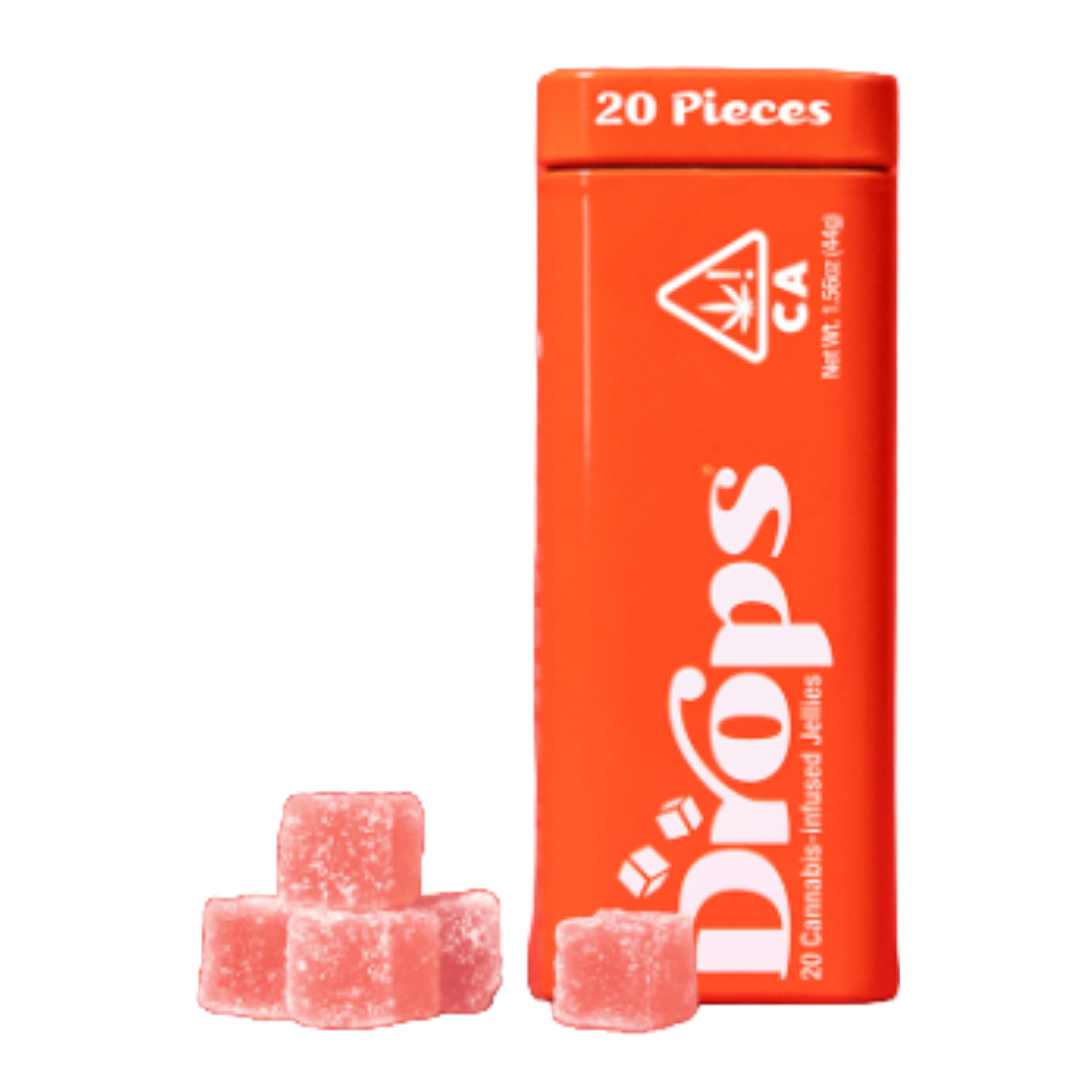 Photograph of product: DROPS - STRAWBERRY PURE ENERGY 1:1:2 (TH-oui : CBD : TH-ouiV) 20 PACK