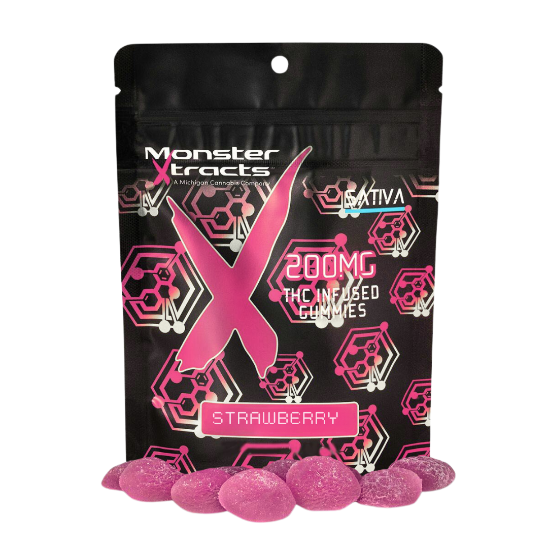 Photograph of product: Monster X | Strawberry Gummies | 10x20mg | 200mg