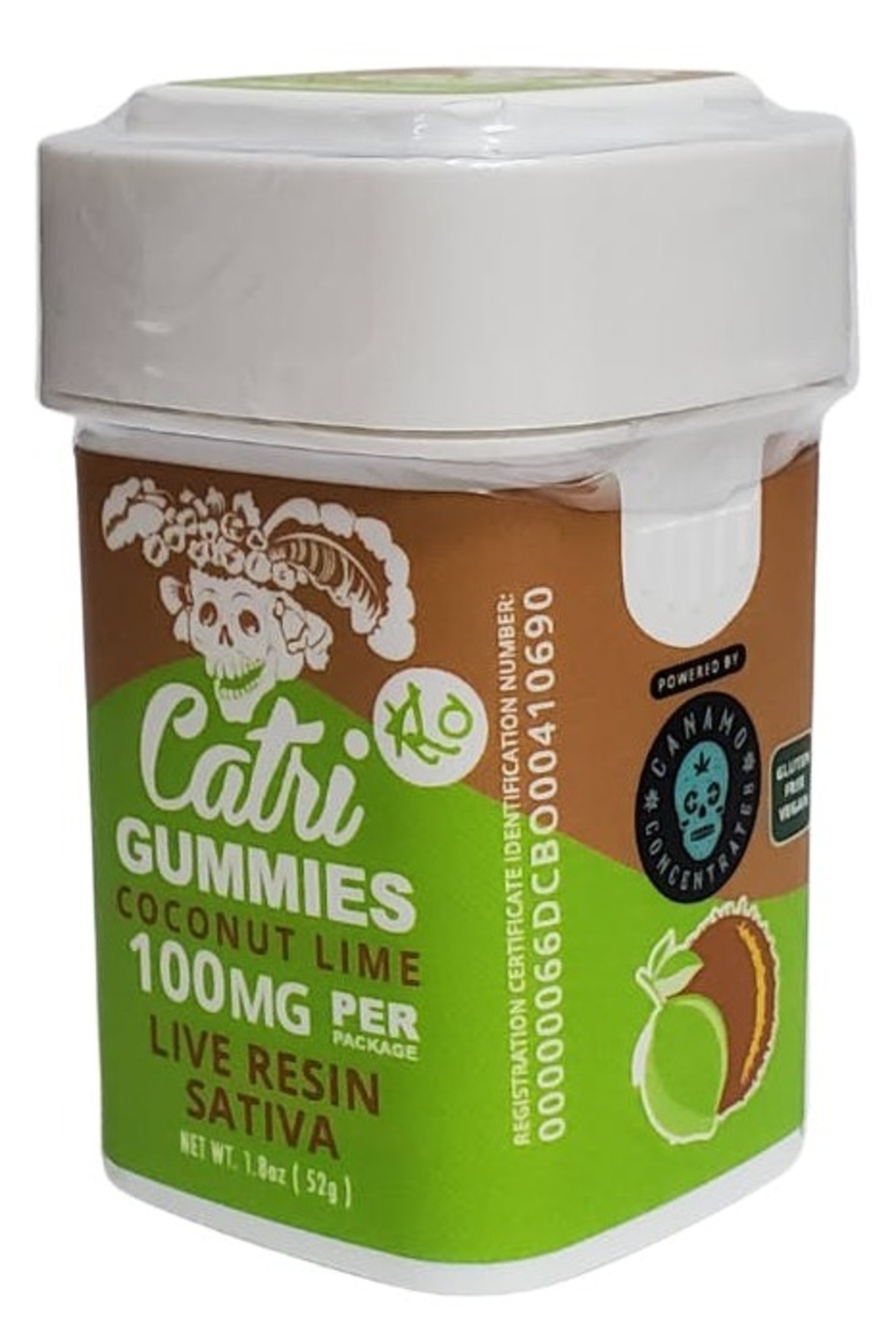 Photograph of product: Catri - Gummies Live Resin - Coconut Lime (S) (100mg)
