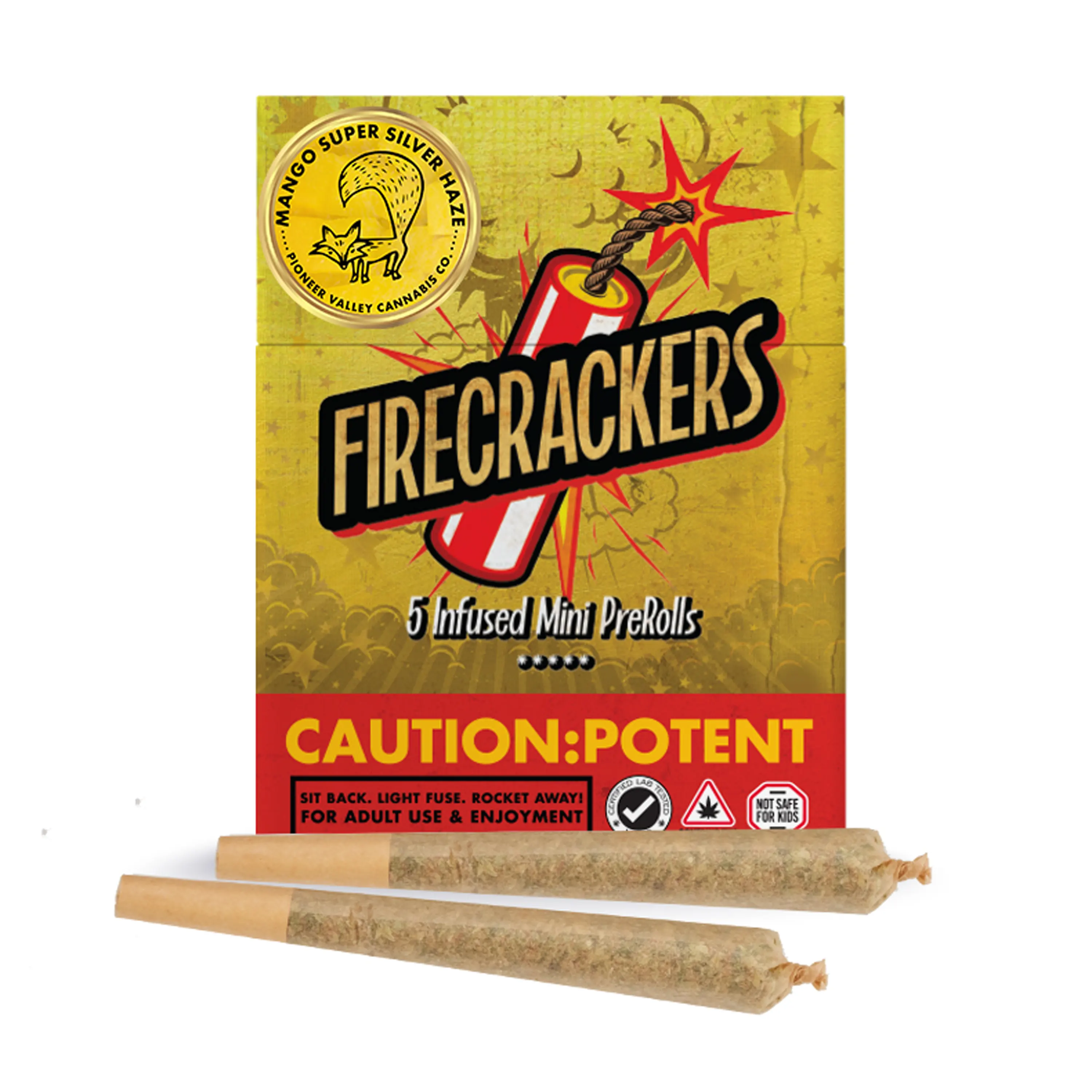 Photograph of product: Mango Super Silver Haze (S) "Firecrackers" Infused PRJ Multipack 5pk x .7g